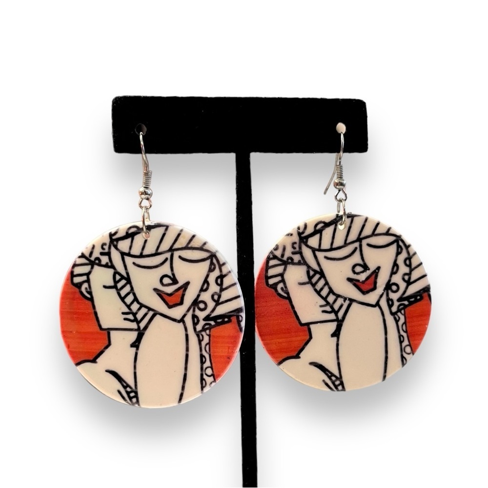 Abstract Woman Vintage Earrings